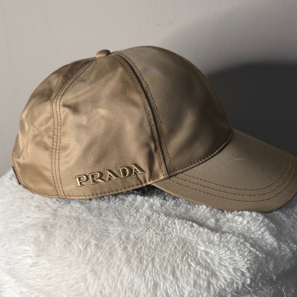 Prada Beige Logo Baseball Cap